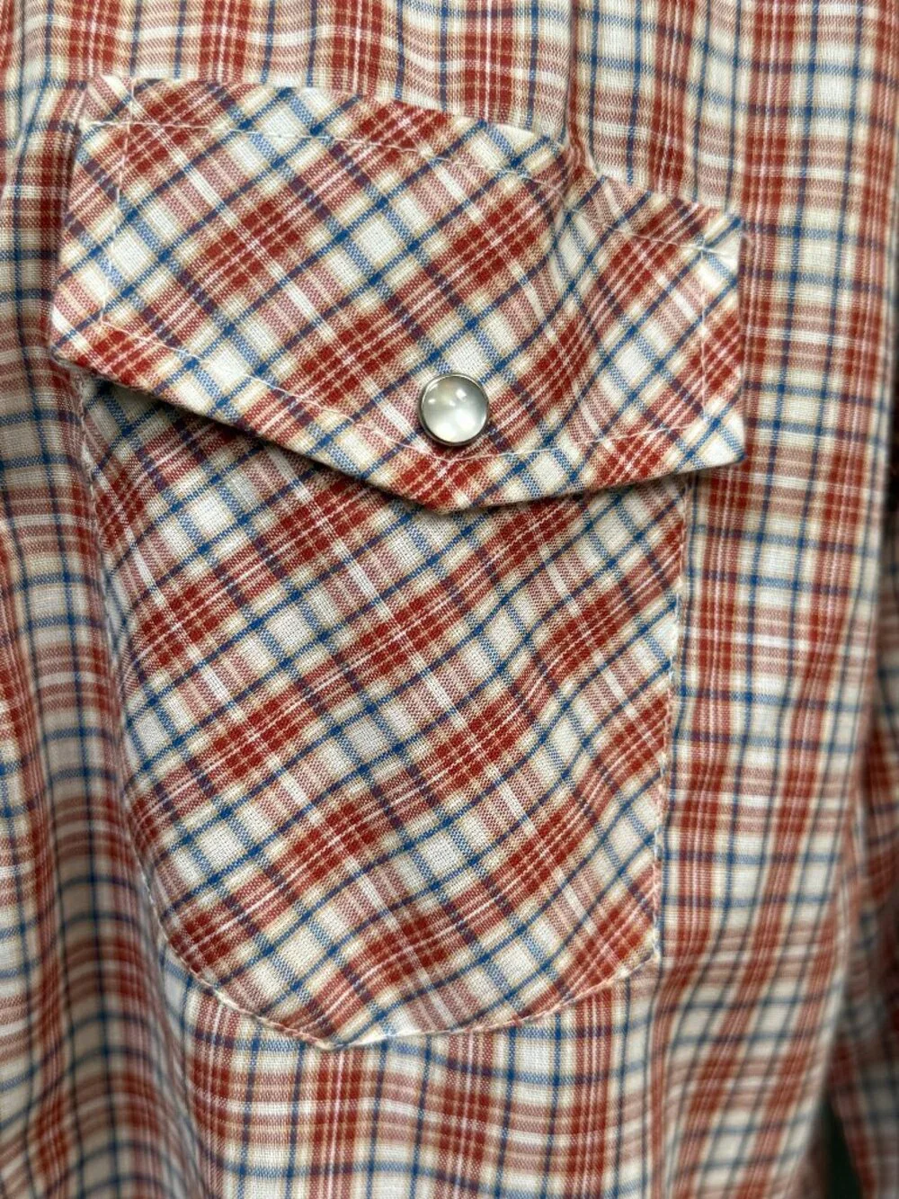 70s Amy Barr Red Plaid Pearl Snap Western Shirt Women's M/38 Equestrian Cowgirl